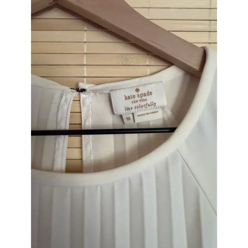 Kate Spade Cream Pleated Blouse